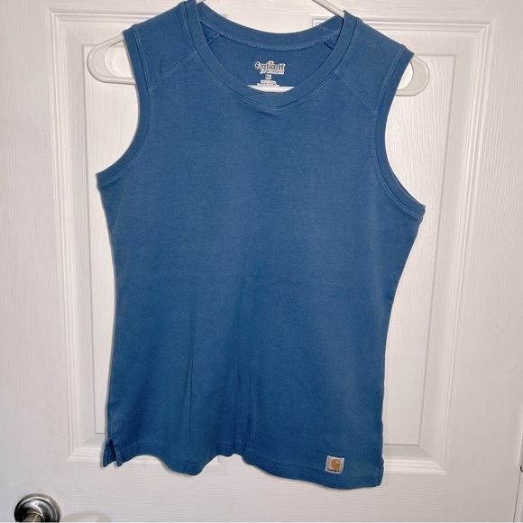 CARHARTT for Women's Size Medium (8-10) Blue 100% Cotton Sleeveless Tank Top - Picture 1 of 10